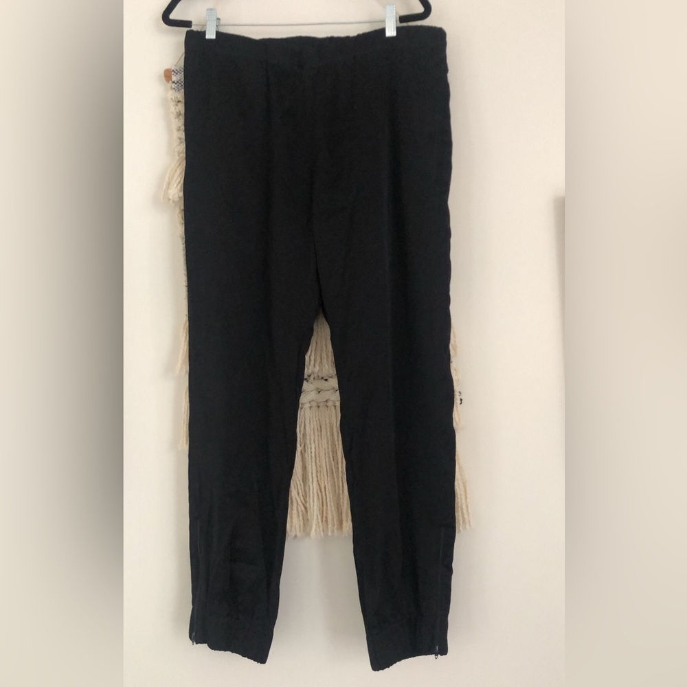 Dries Van Noten Ankle Zip Elastic Jogger Pants Pull On Rayon Athletic Size 40